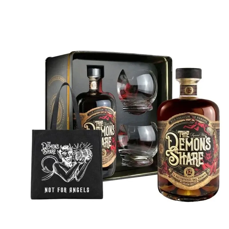 The Demon's Share Rum 12 Y.O. Glass Set + The Demon's Share - darčeková taška ZADARMO-THE DEMON'S SHARE